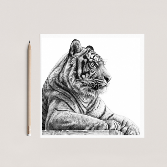 Tiger Hand Drawn Greeting Card