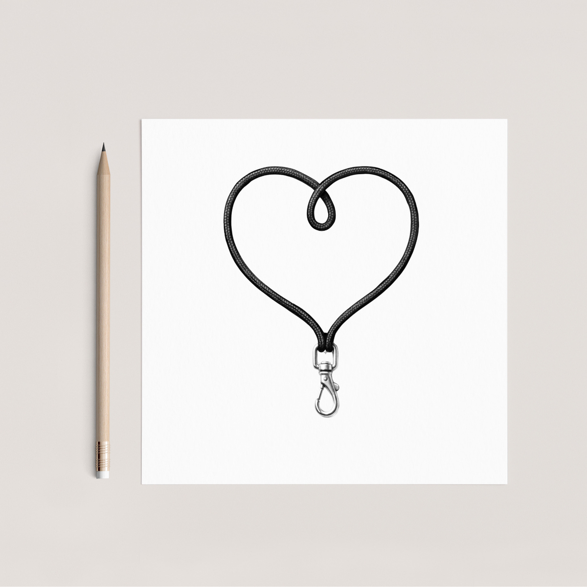 Dog Lead Hand Drawn Greeting Card