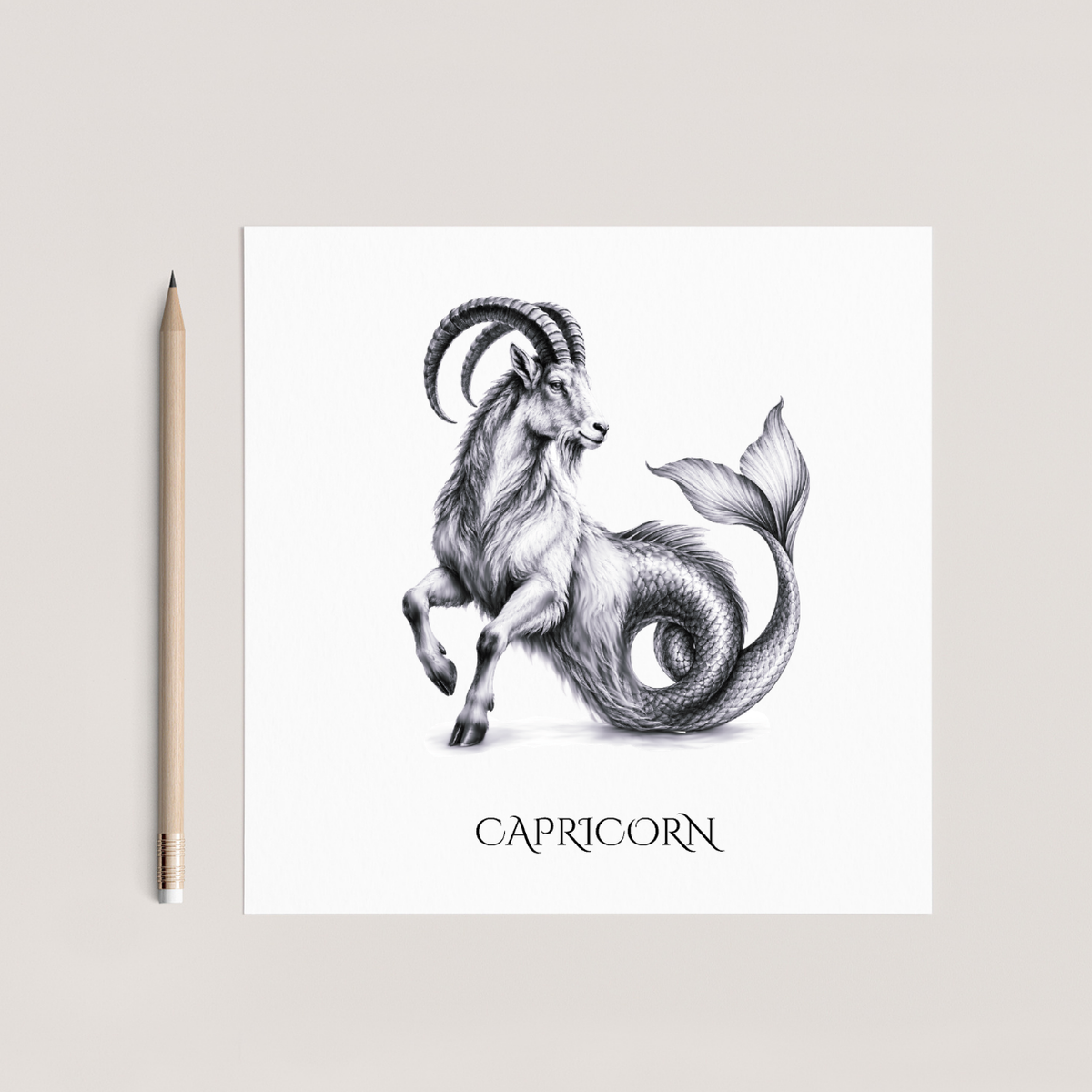 Capricorn horoscope greeting card with zodiac artwork from Libra Fine Arts