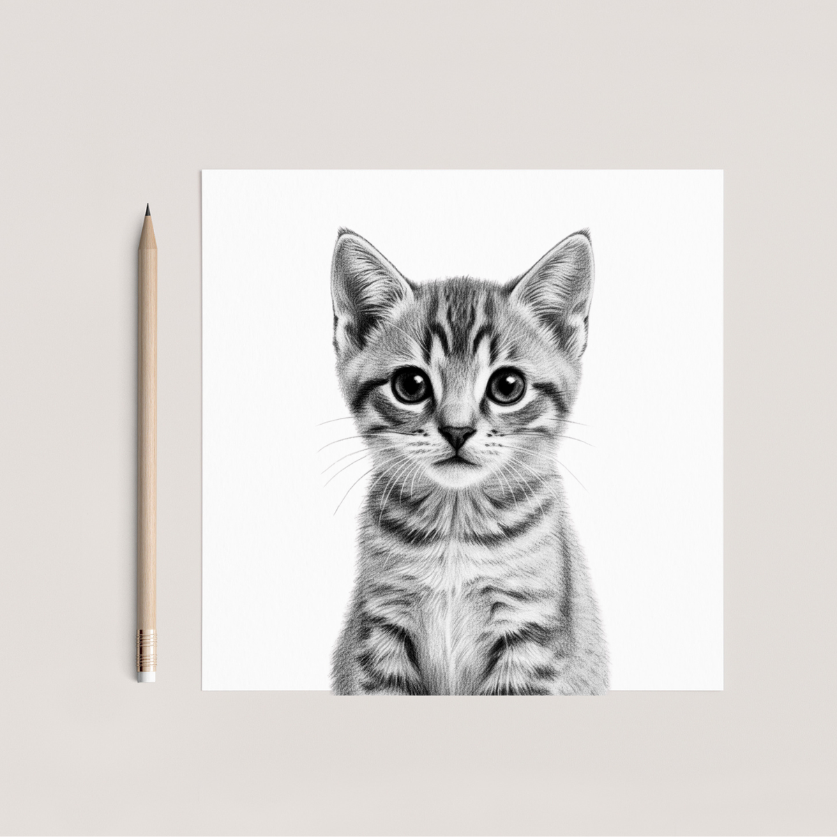 Kitten Hand Drawn Greeting Card