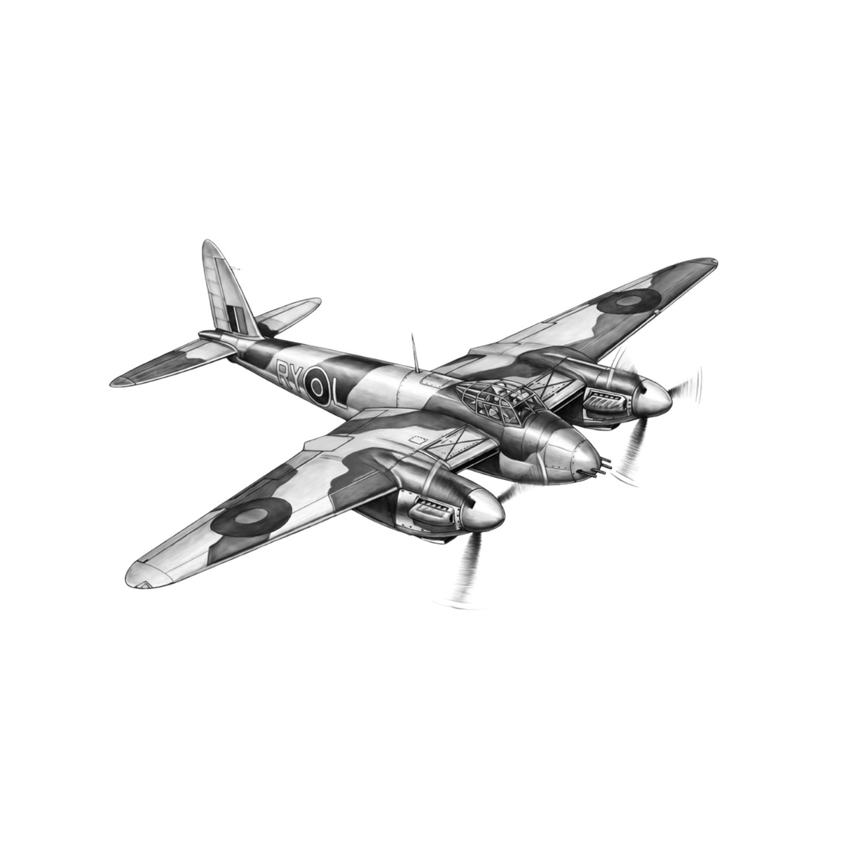 de Havilland Mosquito RY-L Fine Art Print