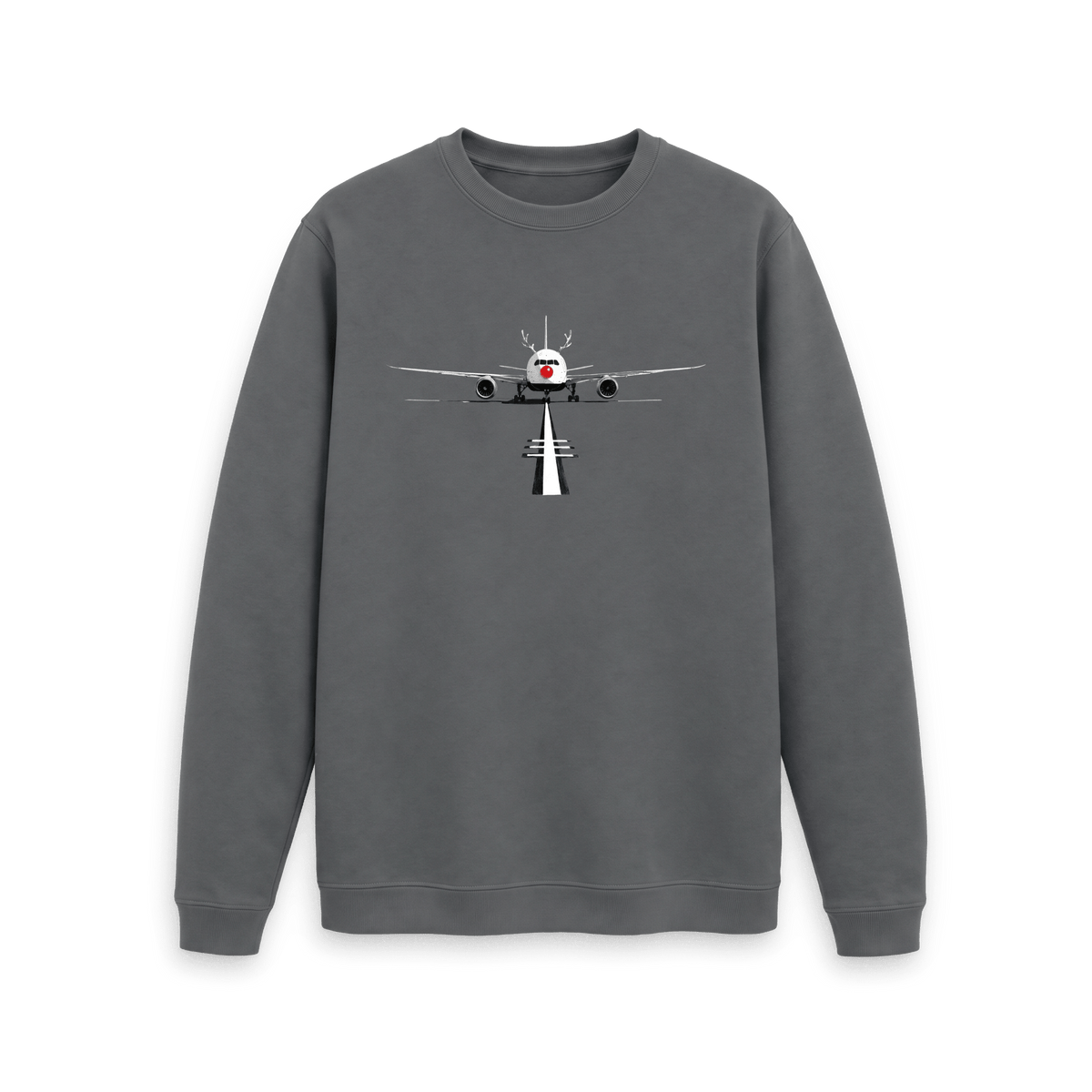 Slate Grey Printed Sweater Front