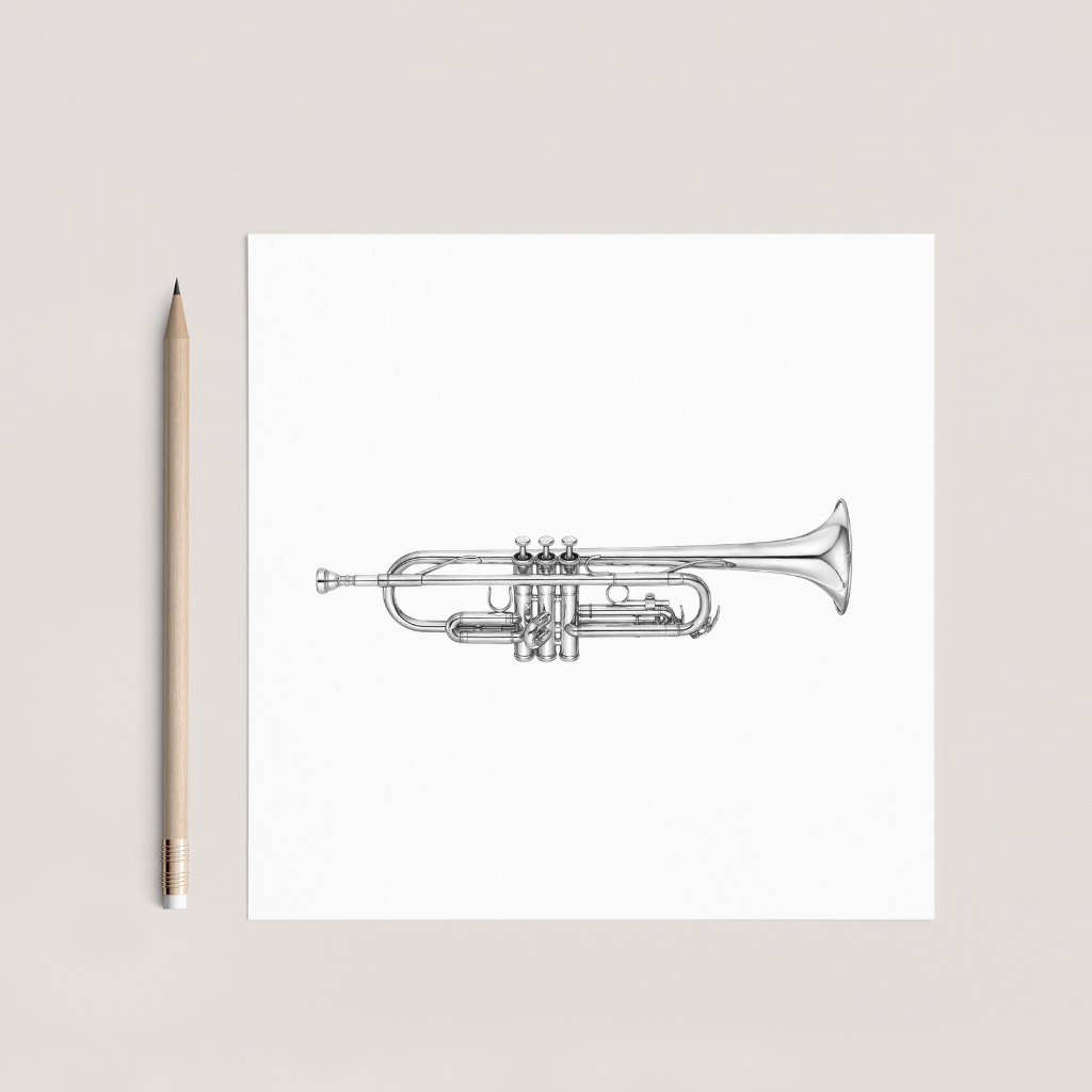 Trumpet Musical Instrument Greeting Card