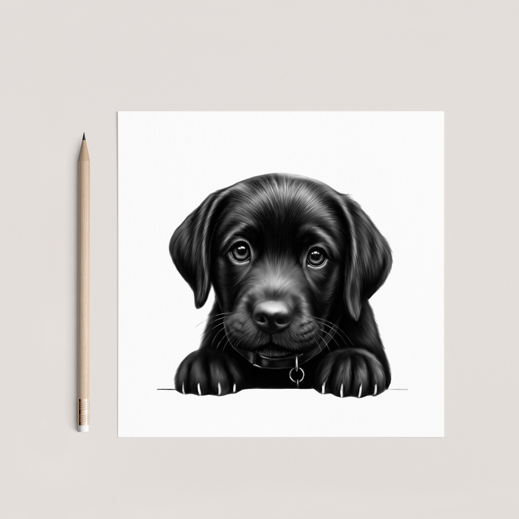 Peeking Labrador Puppy Greeting Card