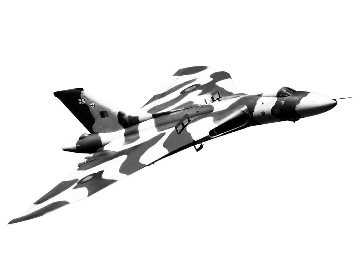 Hand-drawn Avro Vulcan camouflage military aviation fine art print