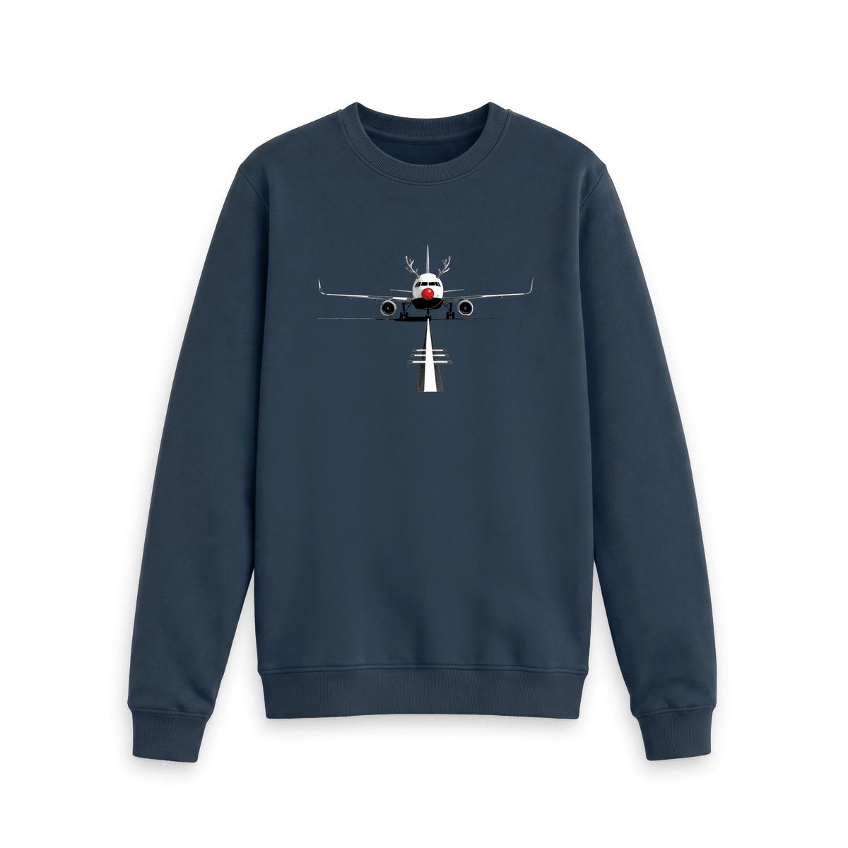 Navy Blue Printed Sweater Front