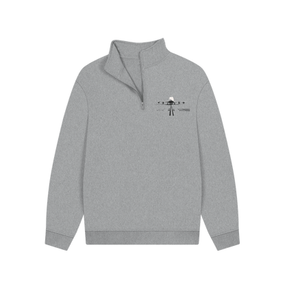 Athletic Grey Unisex Boeing 747 Organic Cotton Zip Sweatshirt