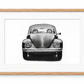 VW Beetle in oak frame with white mount