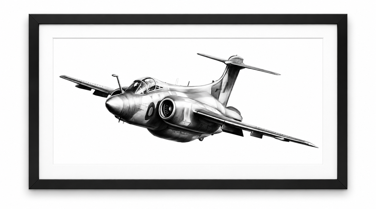 Blackburn Buccaneer Fine Art Print in black frame