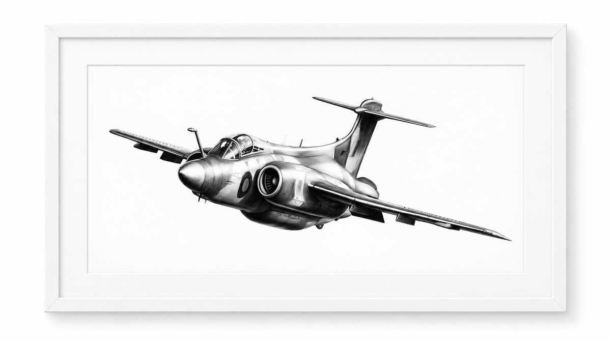 Blackburn Buccaneer Fine Art Print in white frame