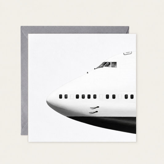 Boeing 747 nose greeting card with grey envelope