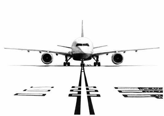 Boeing 777 -200 Hand-Drawn Print | Iconic Aviation Art — unframed artwork