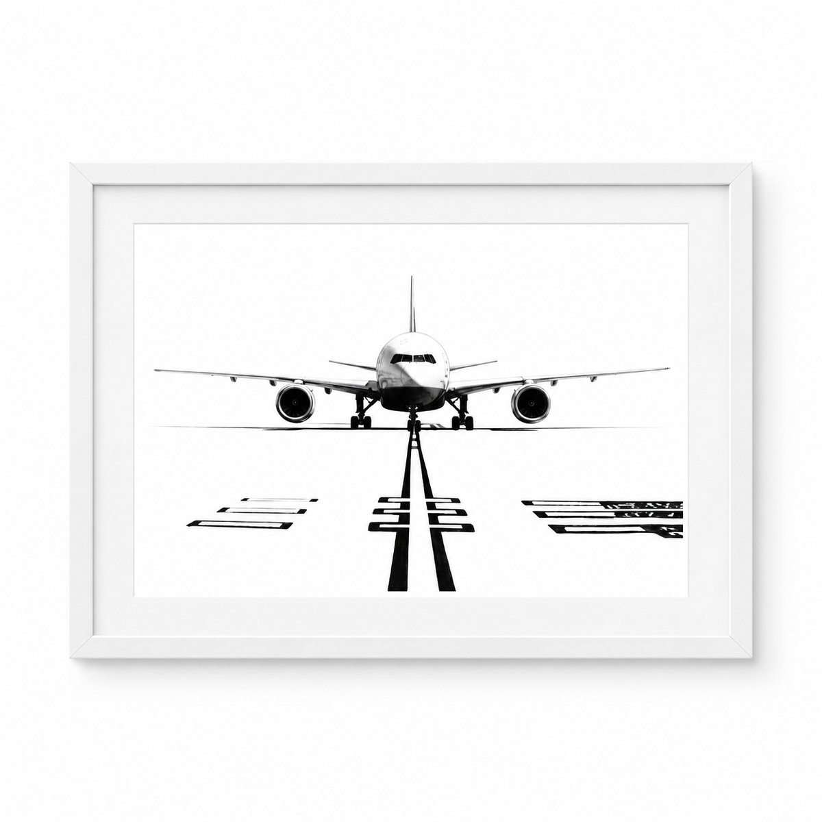 Boeing 777 -200 Hand-Drawn Print | Iconic Aviation Art in white frame
