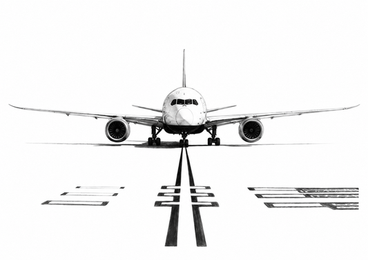 Boeing 787 Dreamliner Aircraft Print | Modern Aviation Art — unframed artwork