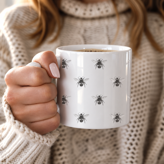 Busy Bees Bone China Mug realistic product mockup