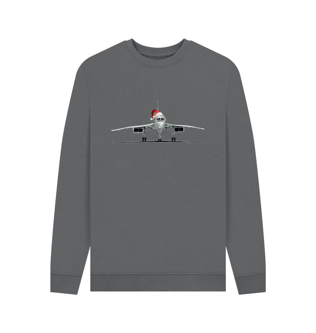 Slate Grey Men's Festive Concorde Crew Neck Sweater Certified Organic Cotton