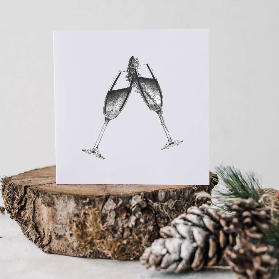 Champagne Glasses Celebration Greeting Card From Libra Fine Arts