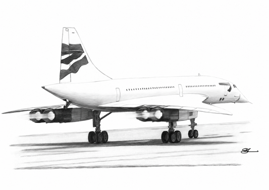 British Airways Concorde Runway Fine Art Print — A4 landscape artwork