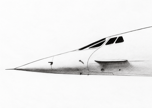 Concorde Aircraft Fine Art Print | Nose Up Aviation Artwork — unframed artwork