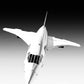 Concorde in flight monochrome aviation art print — unframed artwork