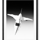 Concorde in flight print in Black frame with white mount