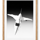 Concorde in flight print in Oak frame with white mount