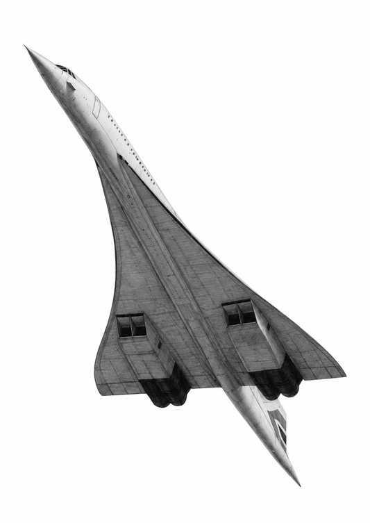 Concorde Take Off – Hand-Drawn Aviation Art — unframed artwork