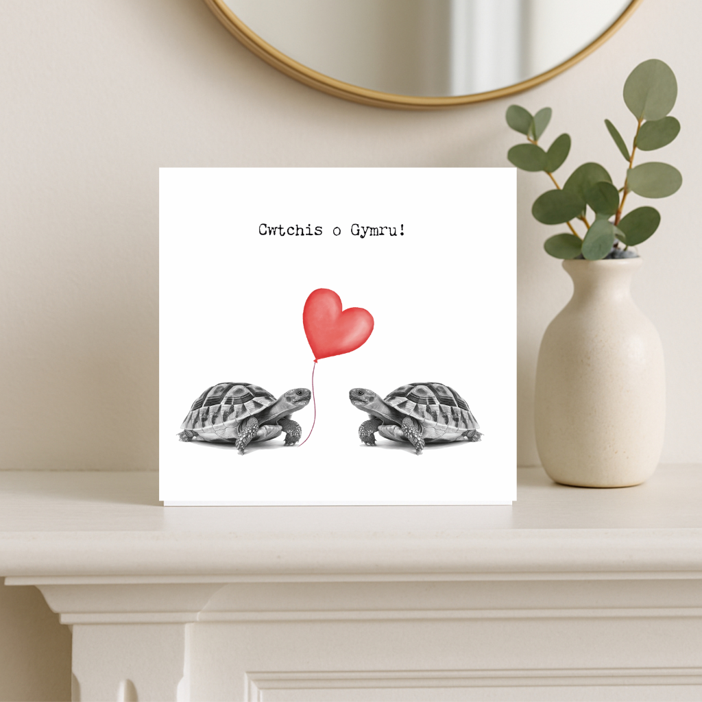 Cwtch o Gymru – Hand-Drawn Greeting Card | Cute & Playful Welsh Love Art