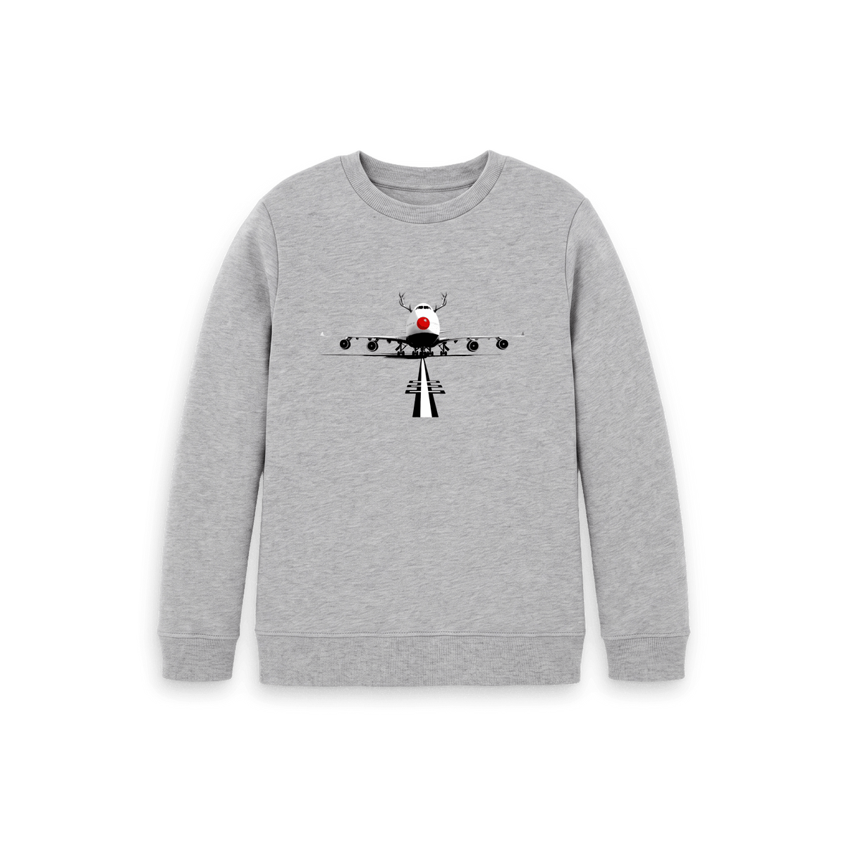 Athletic Grey Printed Kids Jumper Front