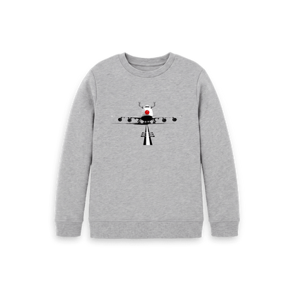 Athletic Grey Printed Kids Jumper Front