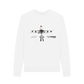 White Women's Crew Neck Festive 747 Aircraft Sweater Certified Organic Cotton