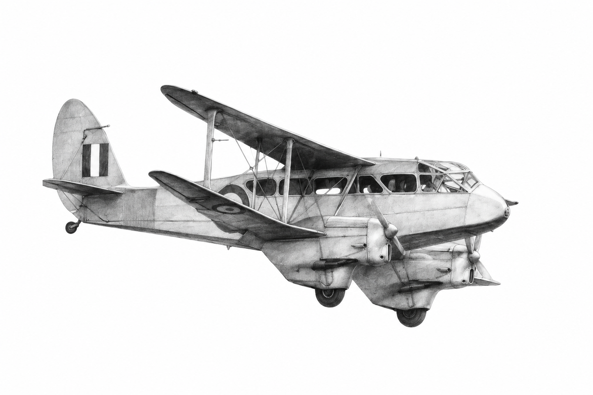 de Havilland Aircraft Art Print — unframed artwork