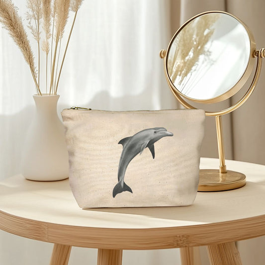 Aries the Dolphin Sea Life Pouch Bag – Hand-Drawn Marine Art