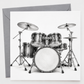Drum Kit greeting card with grey envelope mock-up