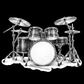 Drum Kit Hand-Drawn Greeting Card original monochrome artwork