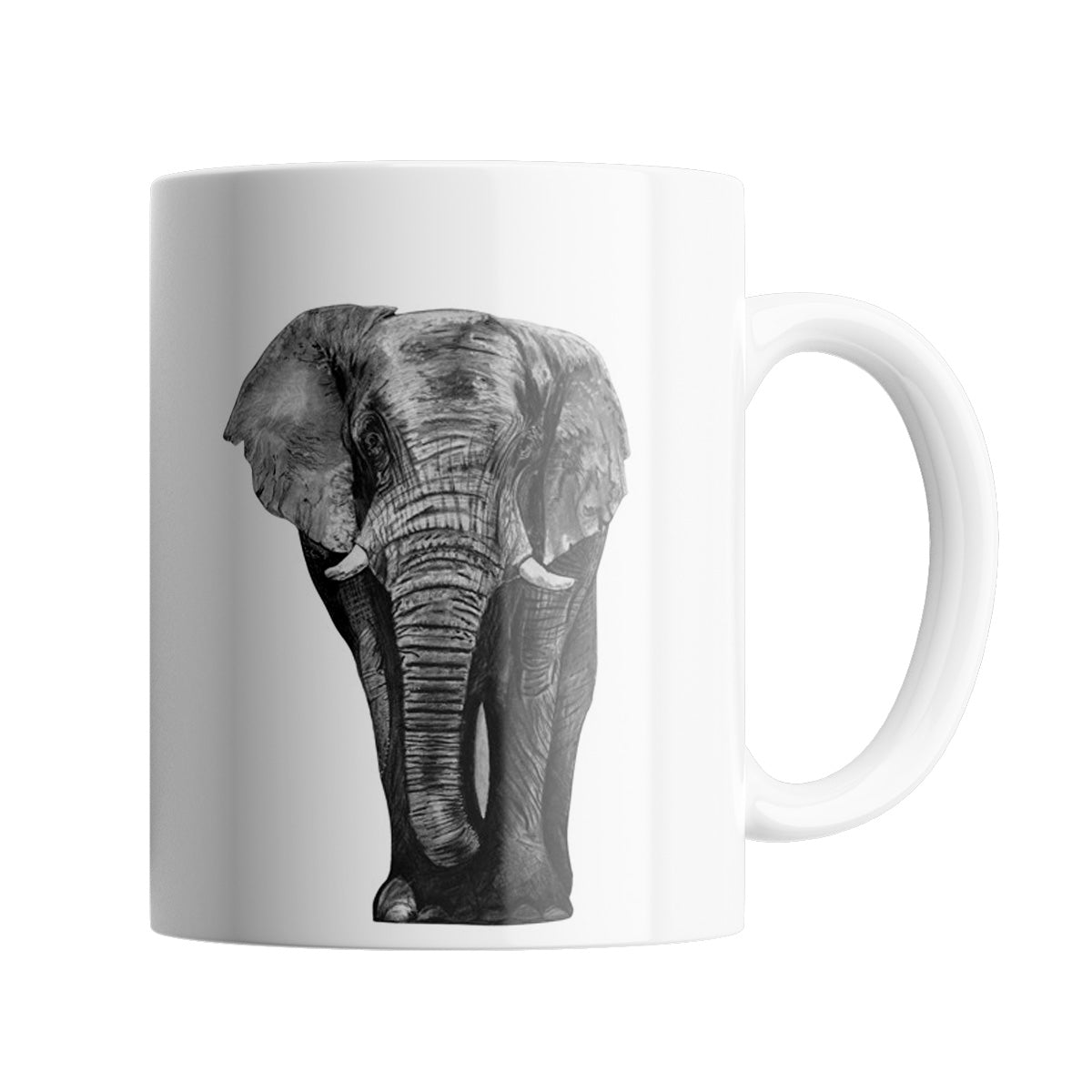 Elephant 11 oz Ceramic Mug From Libra Fine Arts