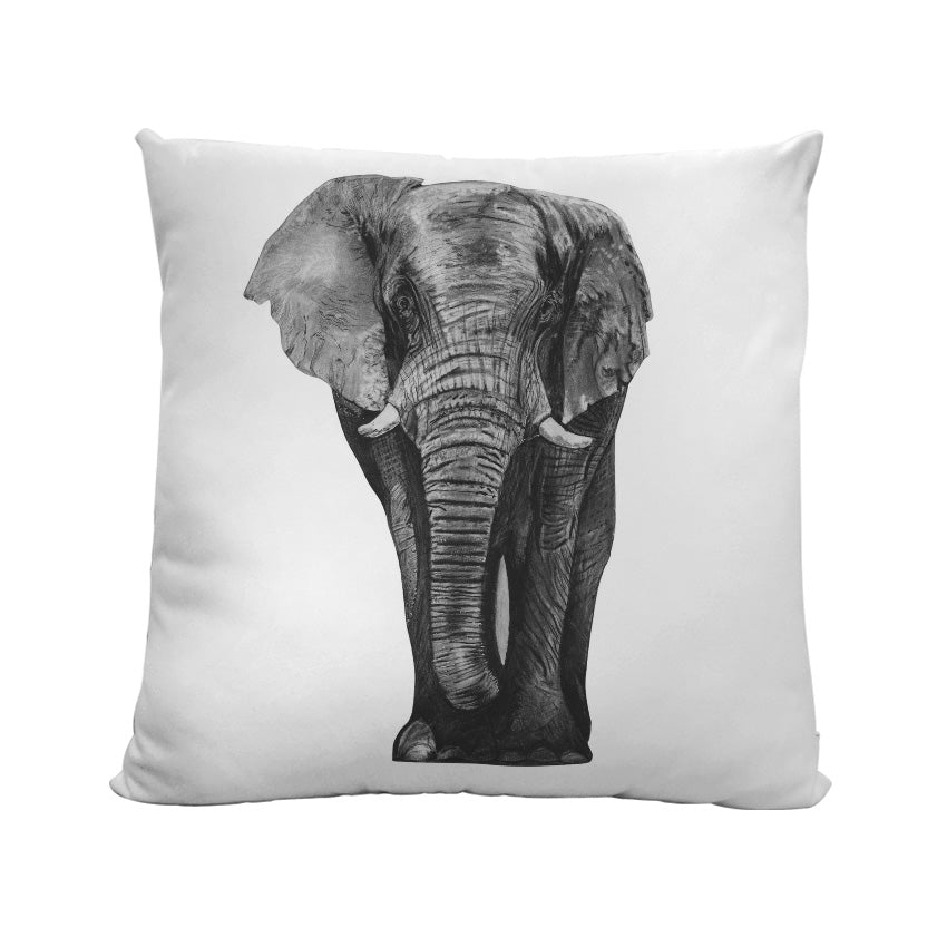 A Faux Suede Elephant Cushion From Libra Fine Arts