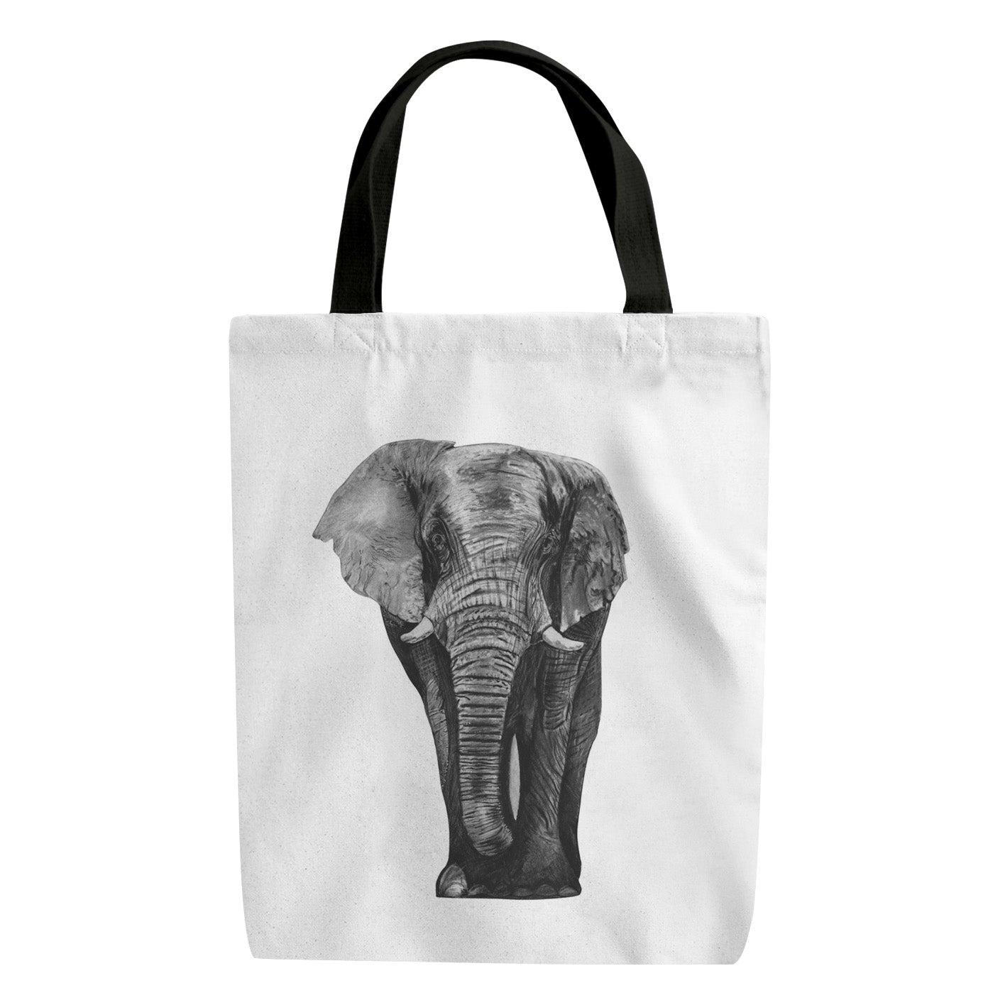 Elephant Shopping Bag, Cute Animal Bag, Hand Drawn Design, Gifts for Her, Elephant Gift, Reusable Bag