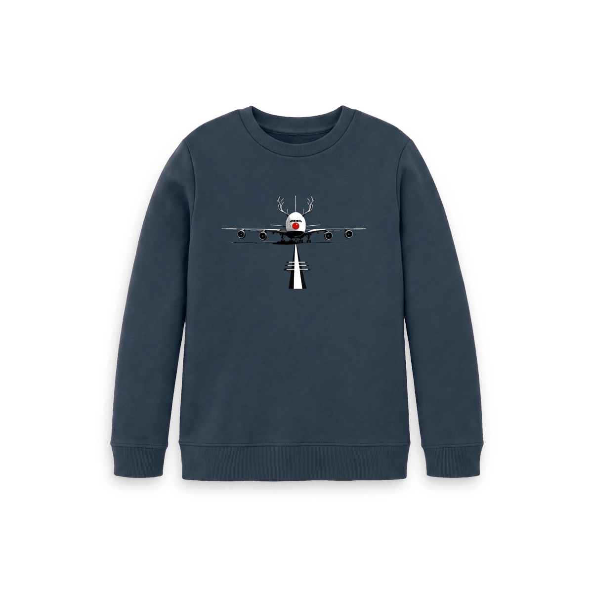 Navy Blue Printed Kids Jumper Front