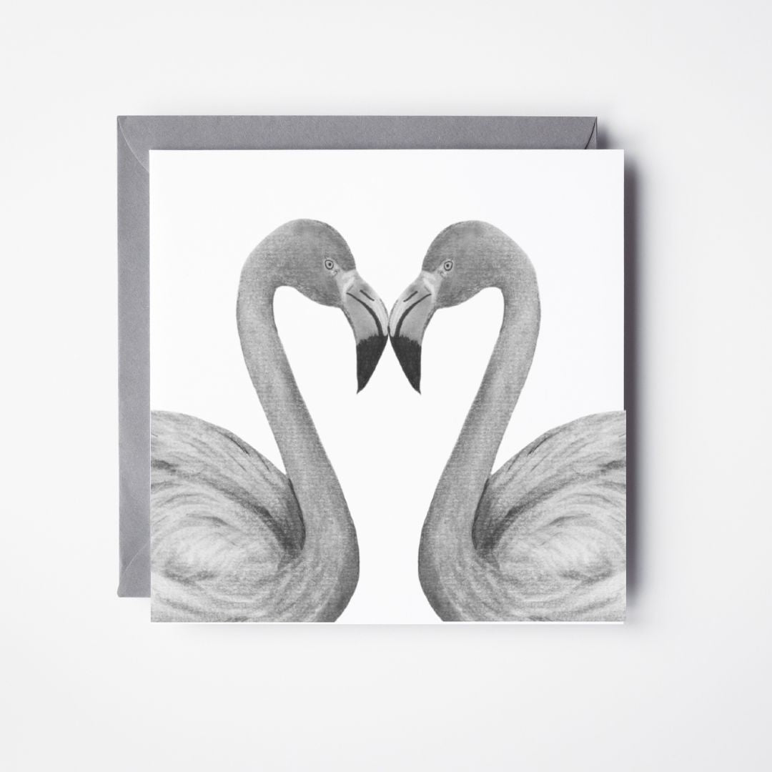 Flamingo Heart Greeting Card