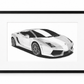 Lamborghini Gallardo in black frame with white mount
