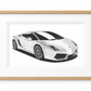 Lamborghini Gallardo in oak frame with white mount