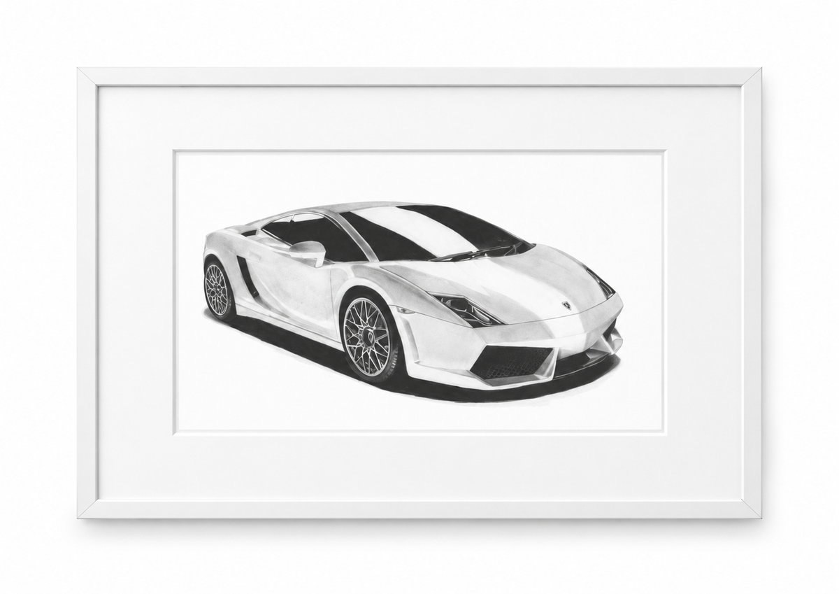 Lamborghini Gallardo in white frame with white mount