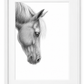 Gentle Horse Portrait Fine Art Print in a white frame with white mount
