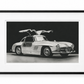 Mercedes Gullwing in black frame with white mount