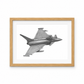 Eurofighter Typhoon Hand-Drawn Print | Modern Military Aviation Art in oak frame