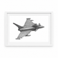 Eurofighter Typhoon Hand-Drawn Print | Modern Military Aviation Art in white frame