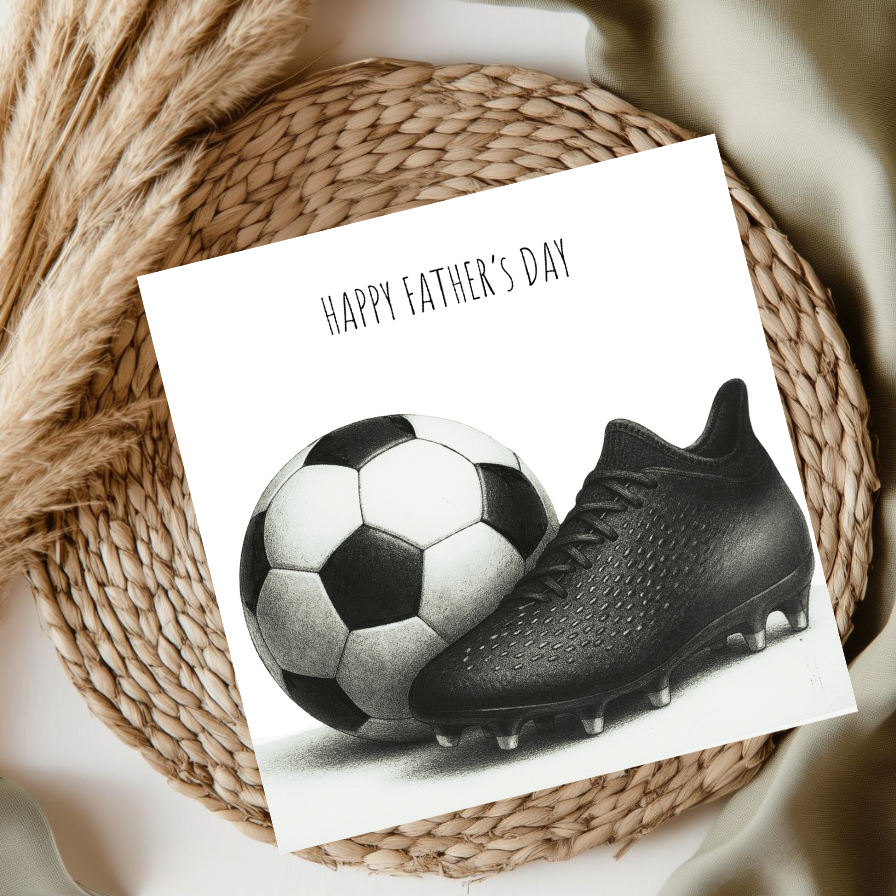 Happy Father’s Day Football Hand-Drawn Greeting Card | Sporty & Fun Art