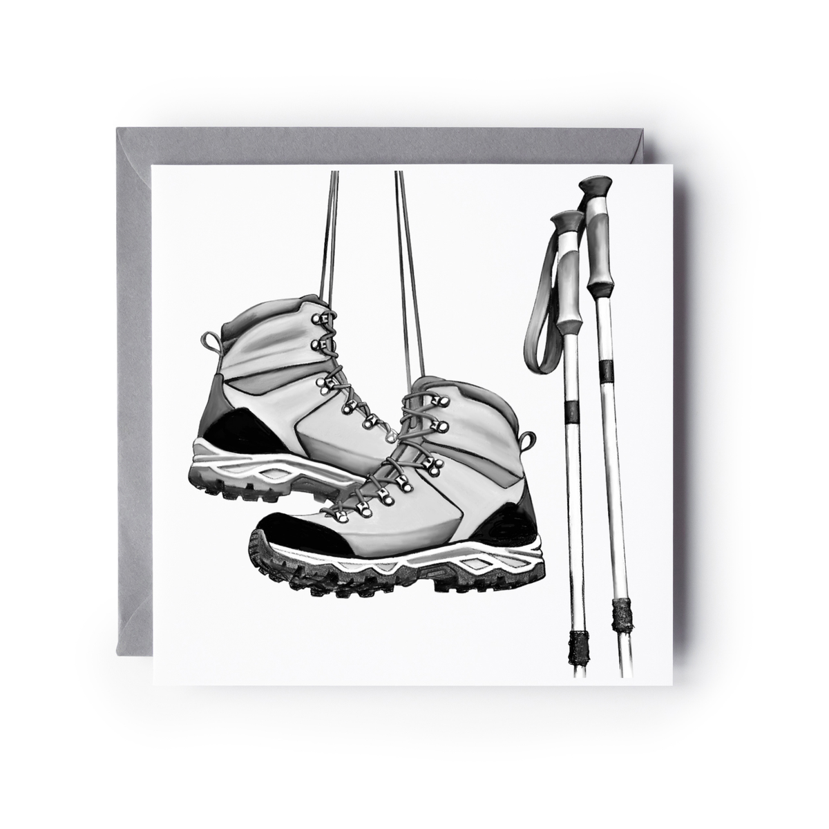 Hiking boots greeting card