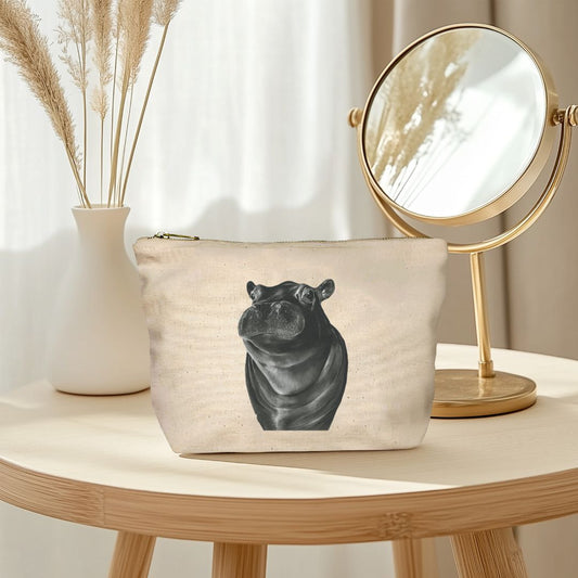 Carina the Hippo Pouch Bag – Hand-Drawn Wildlife Accessory
